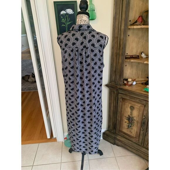 Spense Black & White Button Up Geometric Tunic - Picture 9 of 10